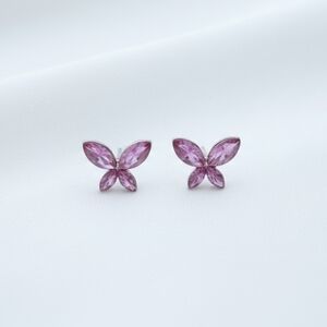 Elegant Pink Butterfly Earrings